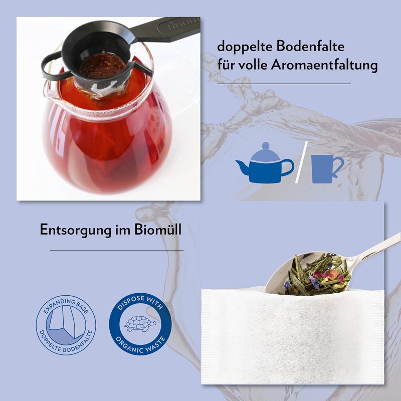 Finum Disposable Paper Tea Filter Bags for Loose Tea, Medium Size, 100 Count - Image 4